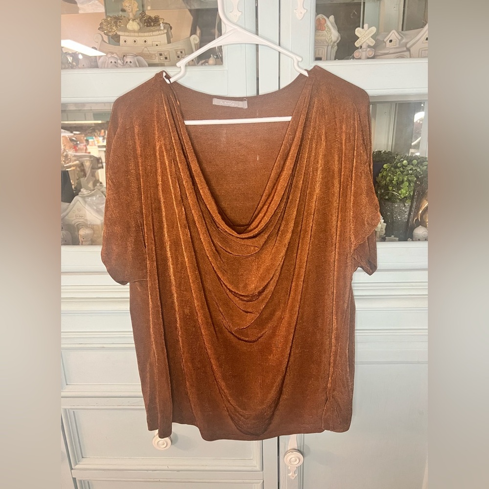 Red Women's Rust Drape Blouse